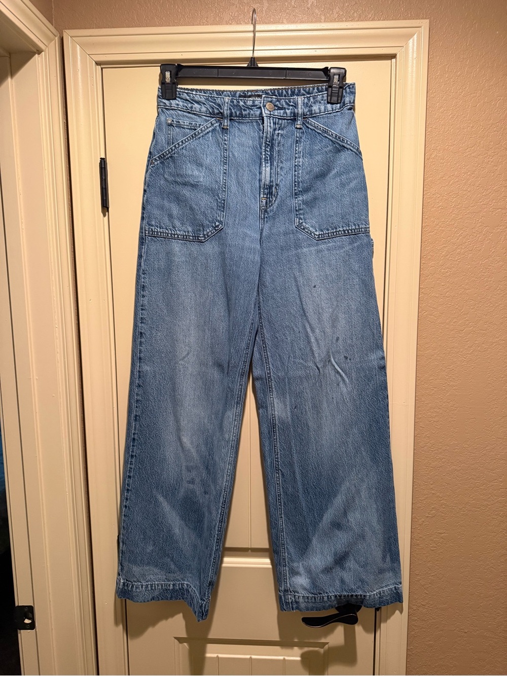 Ralph Lauren Light Blue Distressed Wide-Leg Jeans